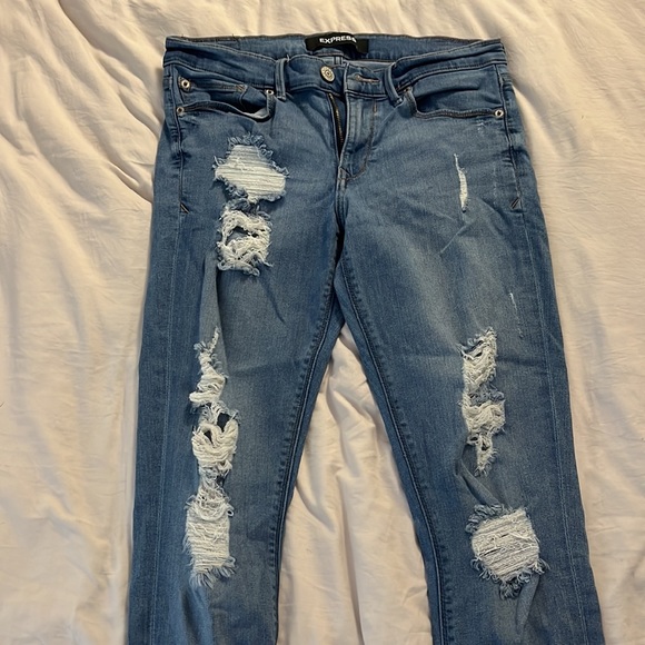 Womens Express Jeans, stretch performance, ankle legging, mid rise, size 6r - Picture 2 of 6